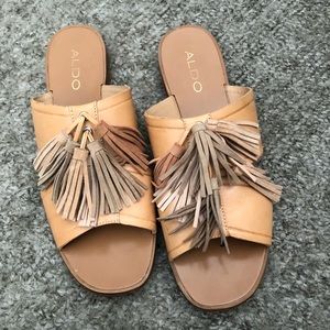 Aldo tassel slide sandals